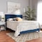 Baxton Studio Clare Navy Blue Velvet Full Size Panel Bed with Tufted Headboard 163-10498 - alternate 10